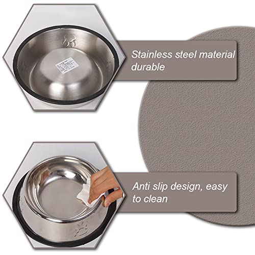 2 Pieces Cat Bowls Stainless Steel Cat Feeding Bowls Non-slip Cat Food Bowls for Small Pet Cats and Dogs - Image 5
