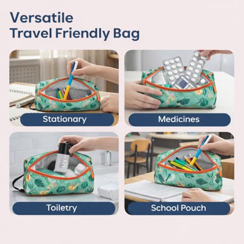 Image of Travel Organizer | Multipurpose All-in-One Compact Durable, Lightweight, Waterproof, Bag | Travel Friendly Pouch | Ideal for Stationary, Medicines, Accessory (Sea &Ocean Print)