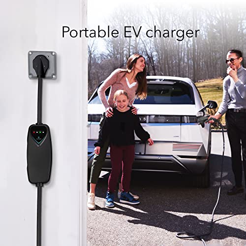 Image of Lectron Level 2 J1772 Charger (WiFi Version) - 240V, 40 Amp, NEMA 14-50 Plug, 16 ft Extension Cord - Portable Electric Car Charger for J1772 Evs