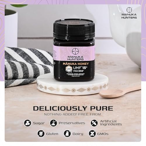 Image of Manuka Honey UMF 15+ /MGO 514+ Certified, Raw Manuka honey New Zealand - 250g