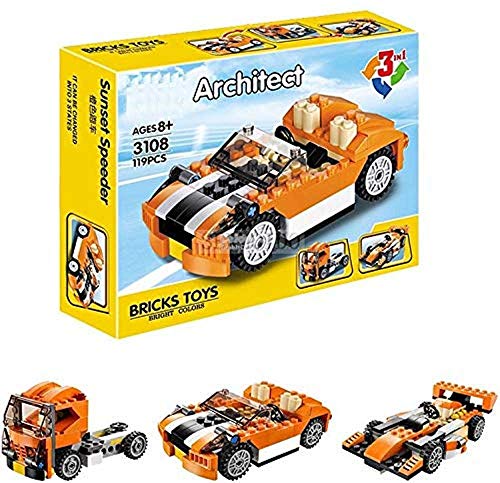 Image of FunBlast Architect Series 3 in 1 - Sports Car, Racing F1 Car, Truck Toy Block DIY Building Block Educational Toys for Kids - 119+145 Brick Block Pcs