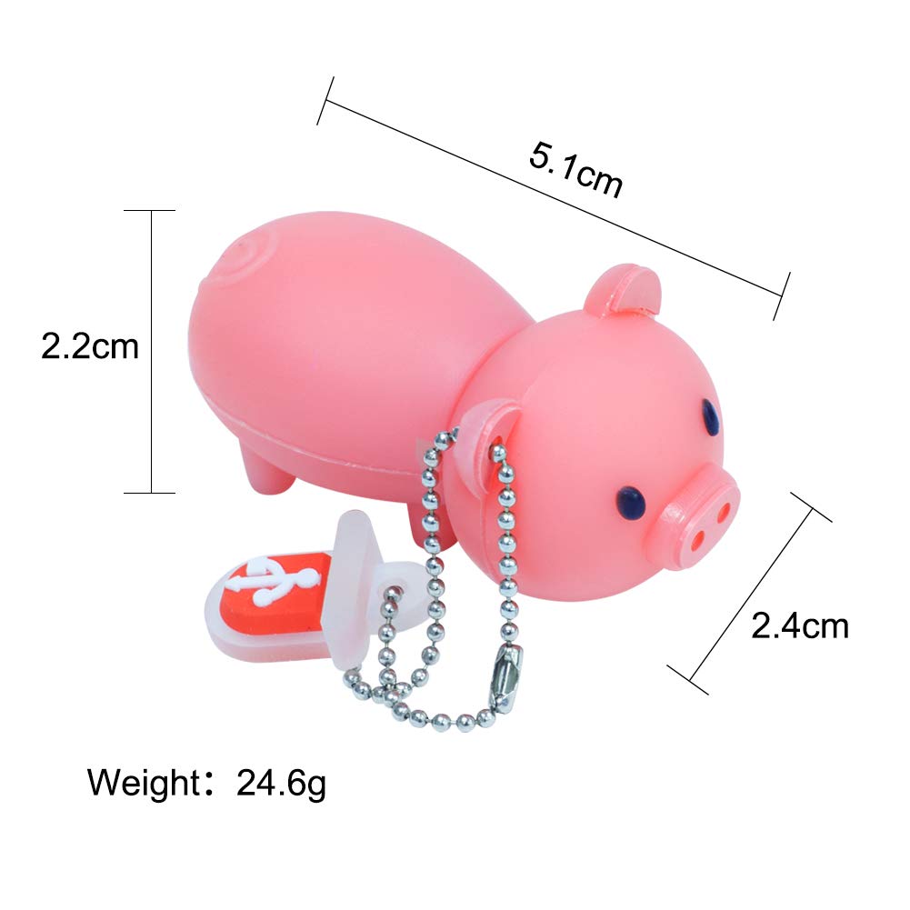 LEIZHAN Chiavetta USB da 32 GB, in silicone ad alta velocità, unicorno, cartone animato, memoria flash, penna drive per computer portatile PC Windows (32 GB, maiale).. - 5