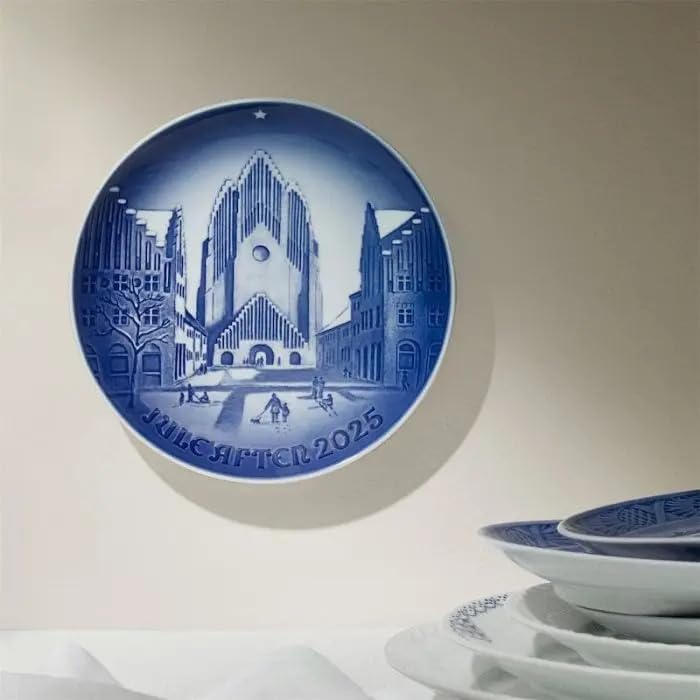 Bing & Grøndahl Piatto Natalizio Blu Collezionabile 2025 18 cm