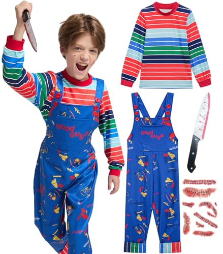 qnprt Toddler Halloween Costume 2025 Chucky Costumes for Family Kids Boys,2