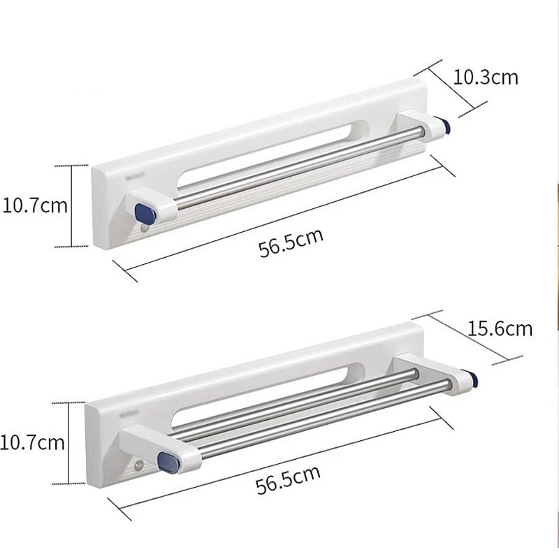 Porte-serviettes à induction LED sans perçage avec double tige argentée - 2