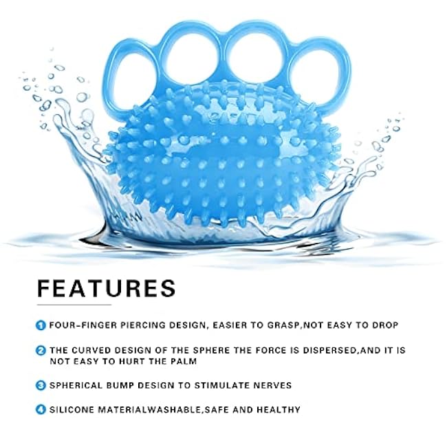 Hand Grip Strength Ball, Finger Wrist Flexibility Exerciser Grip Ball, Muscles and Hand Strengthener Exercise for 4 Fingers, Finger Physical Training Tool