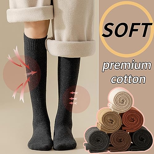 CHUNFO Thigh KneeHigh Thermal Women Warm Long Winter Sock Boot MidCalf Stocking2