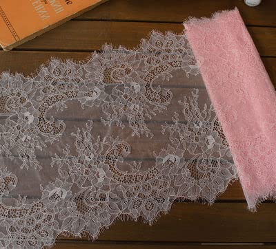 Koronka rzęsowa Vintage, Koronkowa lamówka do rzęs wielokolorowa 35 cm x 3 m(Pink)