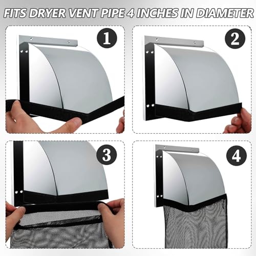 Image of Lint Catcher Bag，3 Pcs Outdoor Lint Catcher for Dryer Vent for Vac Attachment Dryer Vent Mesh Outside Trap Cleaning Tool