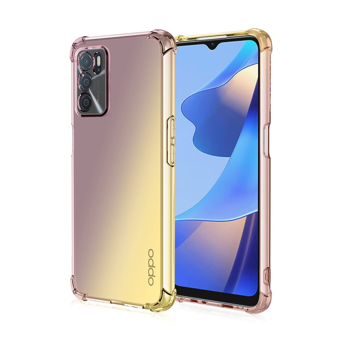 Funda Con Colgante Para OPPO A16 / A16s - Transparente Y Antigolpes Con Cordón Negro