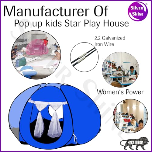 Image of Foldable Kids Play Tent House | Pop-Up Star Pattern Playhouse for Boys & Girls (Multi-Color) | Indoor & Outdoor Fun Tent - Easy to Set Up & Store