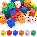 XSHAO® 60 Stück Flüsterwürfel, 2 cm Schaumstoff Würfel Farbwürfel Geschenke für Kindergarten Vorschule Muttertag Geburtstag (6 Farbe)