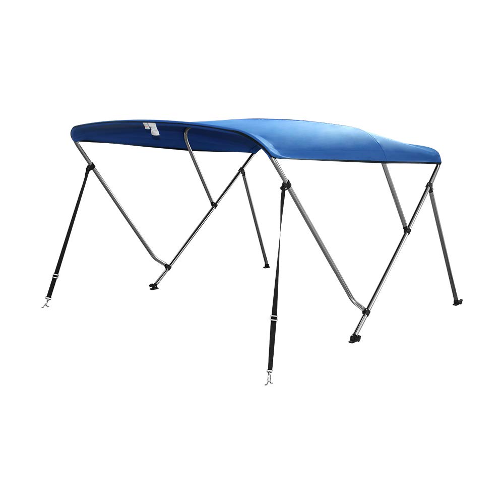 MiDMarine Premium Fabric Boat Bimini Top Canopy, 3 Bow, Multiple Colour & Size Option, Pacific Blue, 140-160cm
