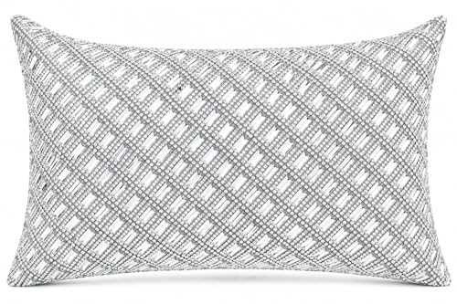 Housse de coussin rectangulaire en velours doux avec strass pour décoration d'intérieur, canapé,...