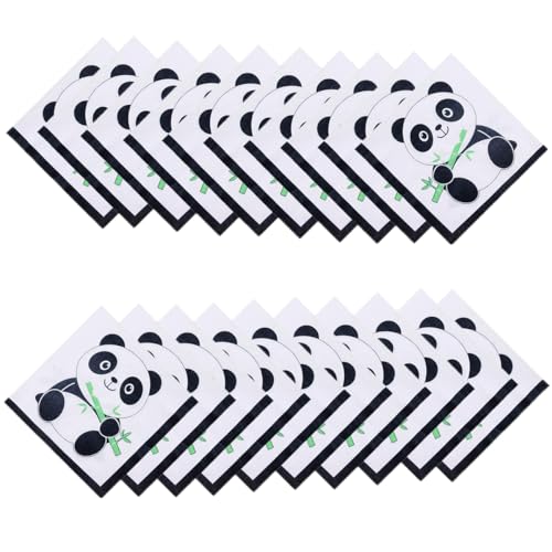 40 Pcs Black White Panda Napkins for Kids Birthday Decorations, Perfect Party Supplies for Baby Showers, Disposable Panda Tableware Paper Napkins