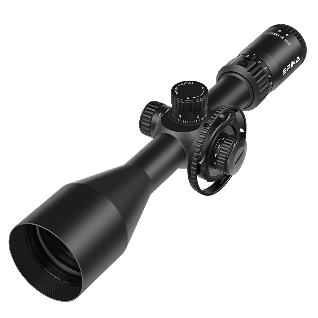 SPINA OPTICS HD 2-16x56 Primo Piano Focale Scope Side Parallax 1/10 MIL Tactical Caccia Riflescope