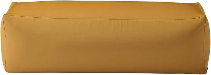 MUJI 無印良品 体にフィットするソファ長方形用カバー マスタード 幅120×奥行38×高さ38cm ポリエステル平織 83435684