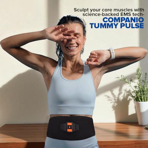 Image of COMPANIO Tummy Pulse massager device - Relief from tummy pain & Reduce Unwanted Belly /Tummy Fat - 30 different variations with 20 intensity- EMS technology Scientifically Proven - Lightweight - Change Intensity as per need - Portable - Rechargeable - No Side Effects - boost metabolism