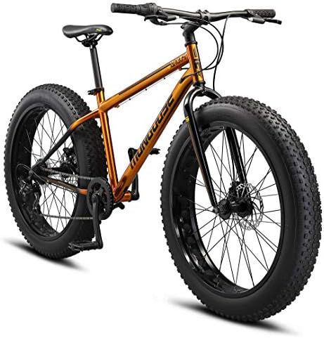 Mongoose Argus ST Fat Tire Mountain Bike for Adult Men Women, 26-Inch Wheels, Mechanical Disc Brakes, 17-Inch Steel Hardtail Frame, 7-Speed, Copper