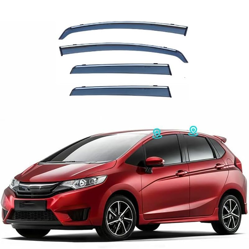 QFWWCGZWDeflectors, for FIT/Jazz GK 2014-2020 Weather Shields Visors Wind Rain Deflectors Side Windo, Automotive Accessories