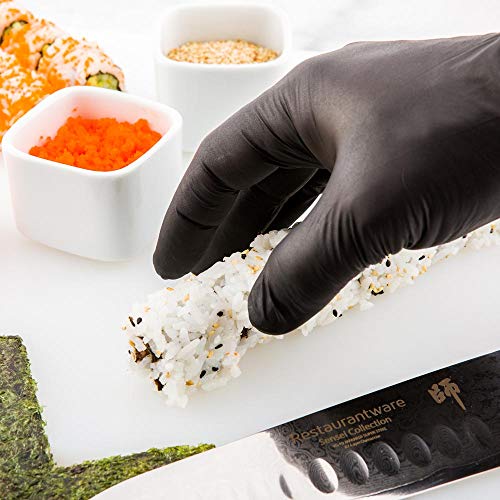 Image of Restaurantware Extra Large Black Nitrile Gloves - Powder-Free Food Safe Gloves: Perfect for Kitchen Housekeeping and Janitorial Use - Disposable and Recyclable - 100ct Box