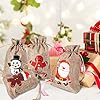 Sac Cadeau De Noël Jute, Fyvadio 16Pcs Réutilisable Sacs de Noël en Toile de Jute Avec Cordon de Serrage, DIY Sachets en Jute, pour Calendrier de l'Avent Sac,Sacs Surprise Noël, DIY Décoration Noël #2