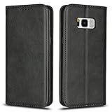  Copmob Funda Samsung S8,Cartera de Cuero del tirón avanzado con un TPU Suave,[3 Ranuras para Tarjetas][Función de Soporte][Cierre Magnetico] para Samsung Galaxy S8 - Negro