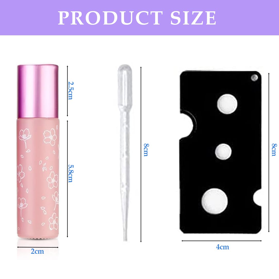 Flaconi Roll-On 10 ml, 8 Pezzi Colorati con Sfera in Acciaio Inox, Ricaricabili, Roller in Vetro per Oli Essenziali, Profumo, Olio per Labbra – Perfetti per Cosmetici DIY e Aromaterapia