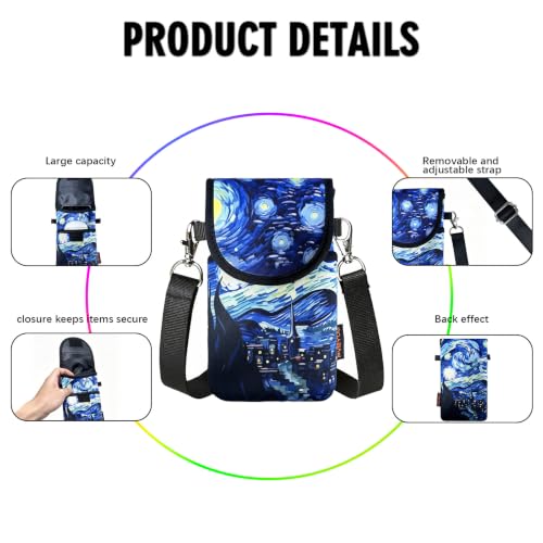 Image of Neoprene Phone Sleeve Pouch Case Bag for Men Women w /Crossbody Strap /Neck Lanyard for iPhone 17 /16 /15 /14 Pro Max, Samsung S25,Pixel 10