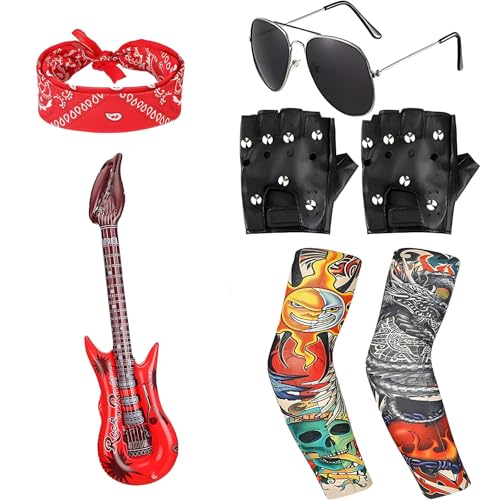 TIANMENSHAN 7Pcs Kids Rockstar Costume Set with...