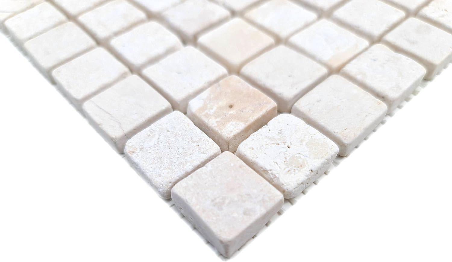 Piastrella a mosaico in marmo Thumbnail bianco