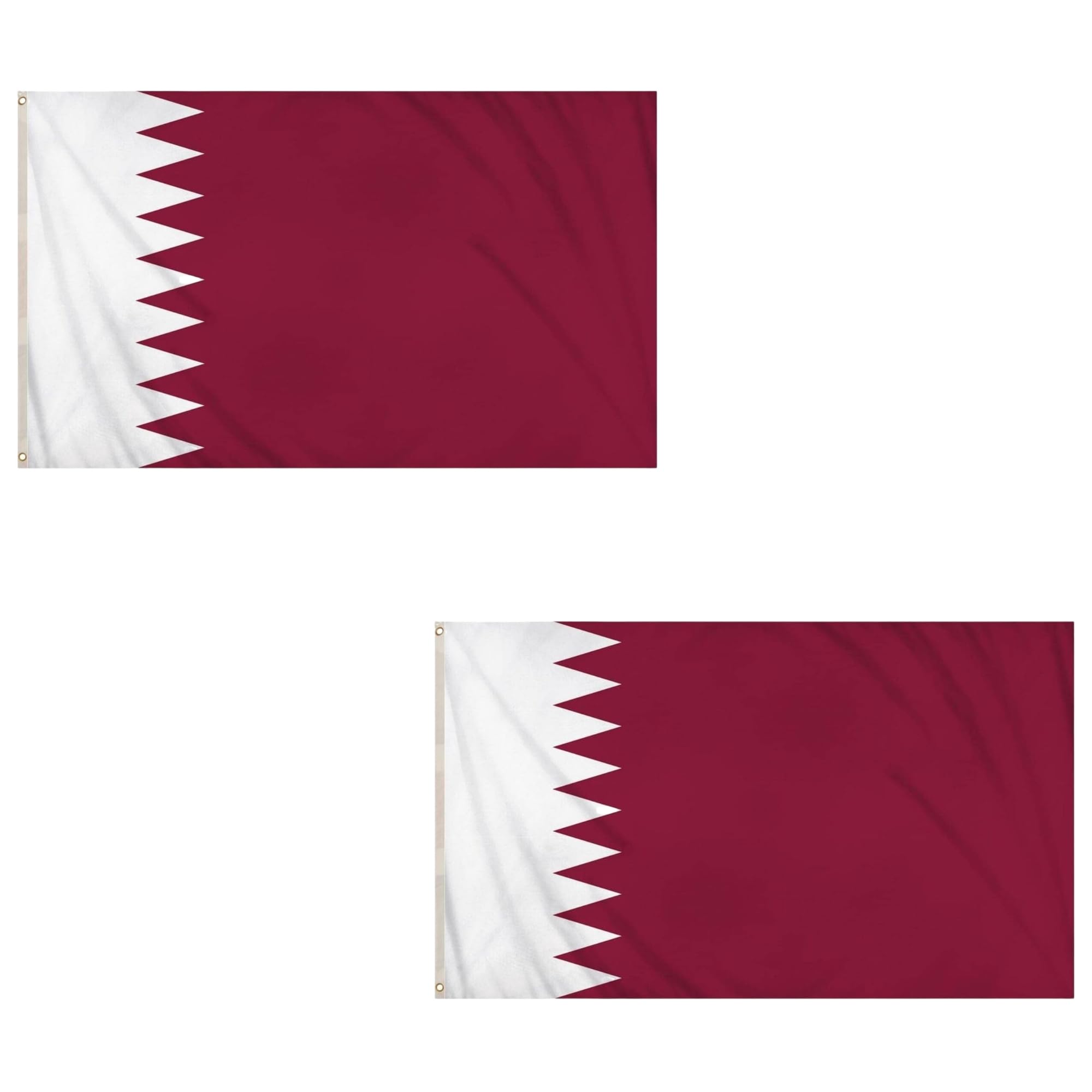 2 Pcs Qatar Flag 5ft x 3ft with Brass Eyelets – Polyester Qatari Flag Banner for National Day, Football Matches, Home & Garden Display — image 1