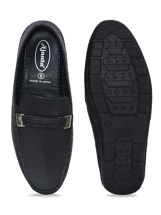 Image of AJANTA Men's Slip-on PVC Loafer | Waterproof & Rain Shoes| Slip Resistant Flexible Outsole | Lightweight Formal Moccasins for Office & Party