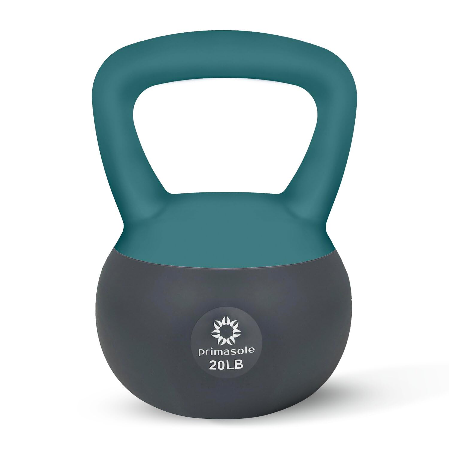 Primasole Soft Kettlebell - Anti-Slip Grip, Neoprene Material, Light Gray or Light Blue, Home Workout Kettlebell Weights for Strength Training
