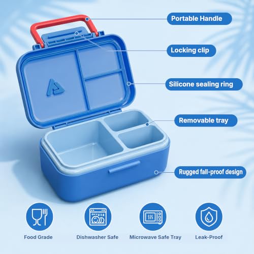 Image of Bento Lunch Box 1283ML / 43 oz with 391 ML / 13 oz Food Jar, Ice Pack
