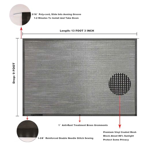 Image of RV Awning Mesh Sun Shade Screen for Motorhome Camper Trailer Sunshade