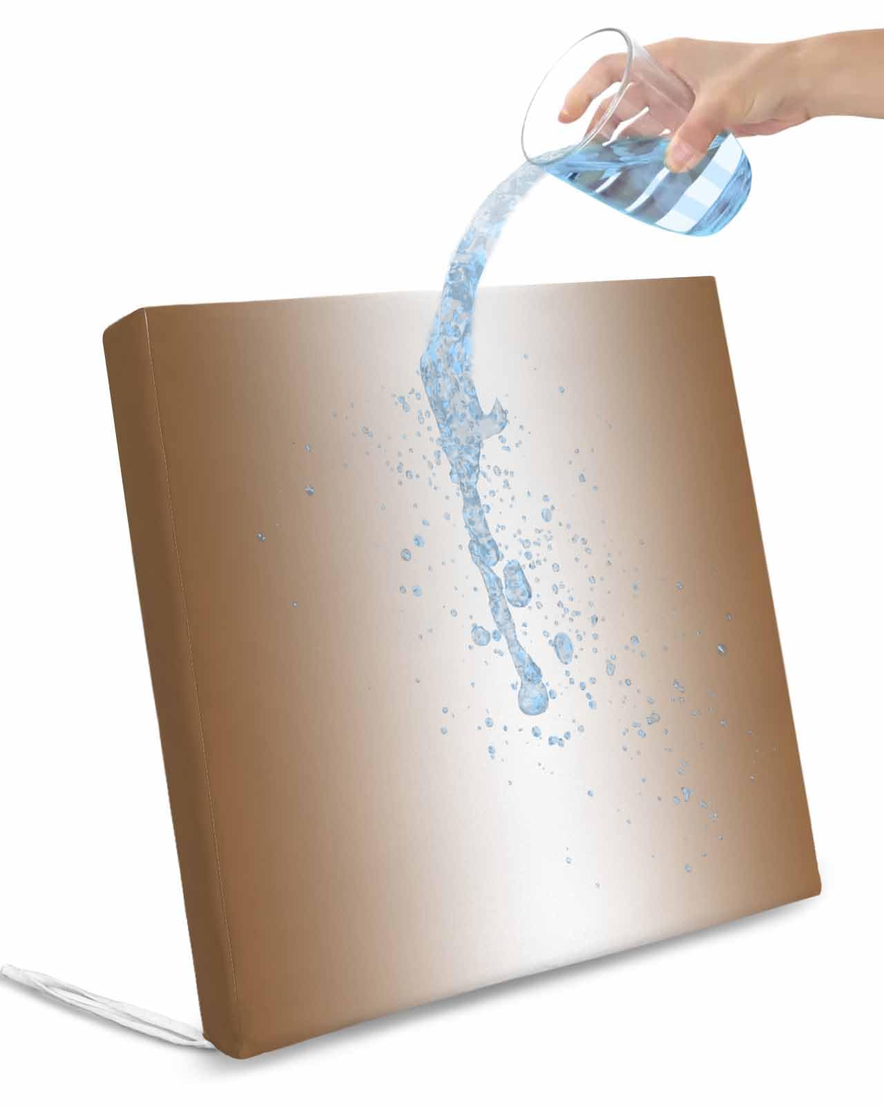 Homechoid Brown and White Ombre Indoor Outdoor Couch Cushion Covers Replacement 4 Pack, Modern Abstract Gradient Color Art Waterproof Chair Sofa Seat Cover with Ties 20x18x4