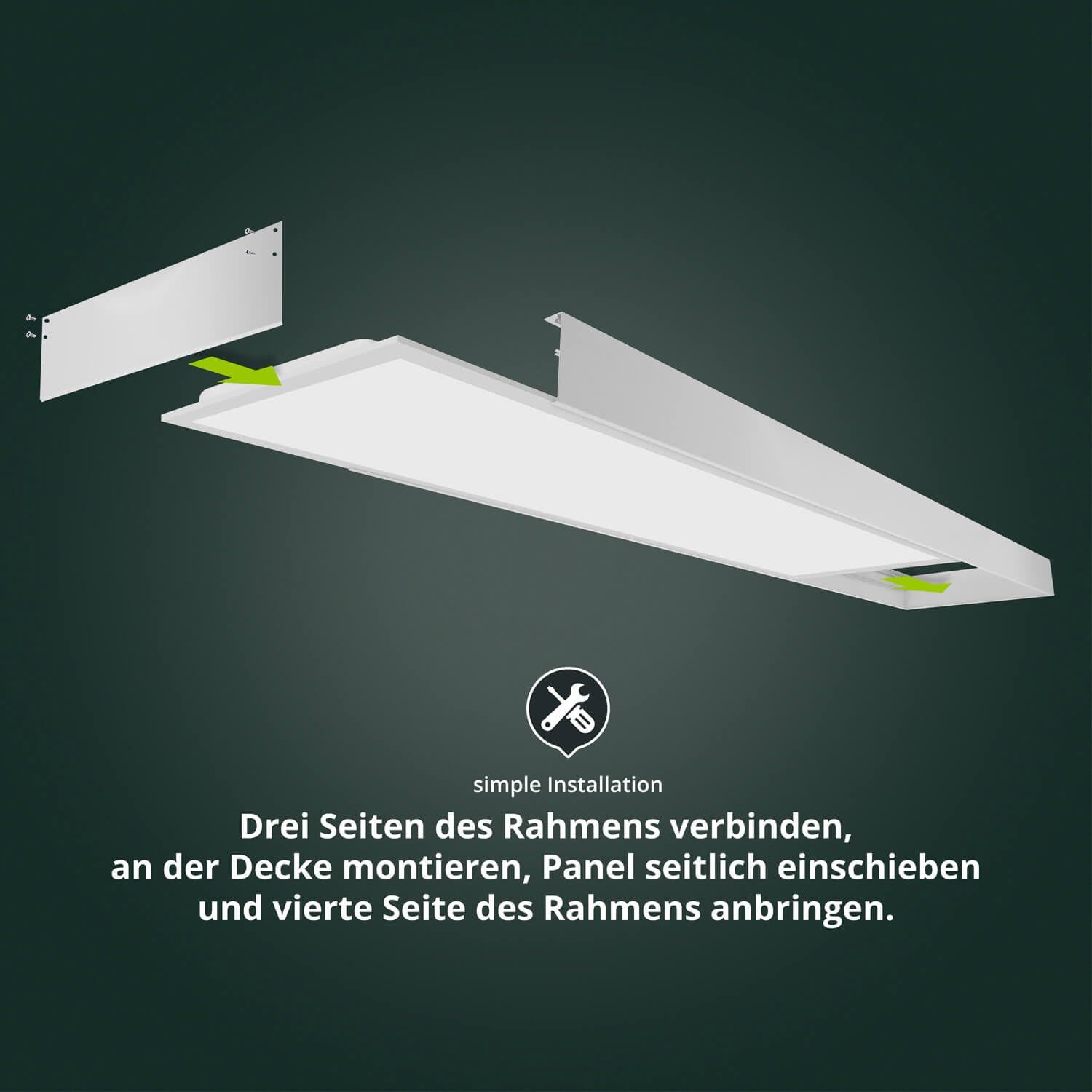 Smart Home LED Panel Deckenleuchte RGB+CCT 120x30cm Farbsteuerung variables weiß 2700-6500K 4800lm dimmbar inkl. Fernbed. App-steuerbar Alexa Google Assistant Bluetooth WiFi Android iOS 1200x300x68mm