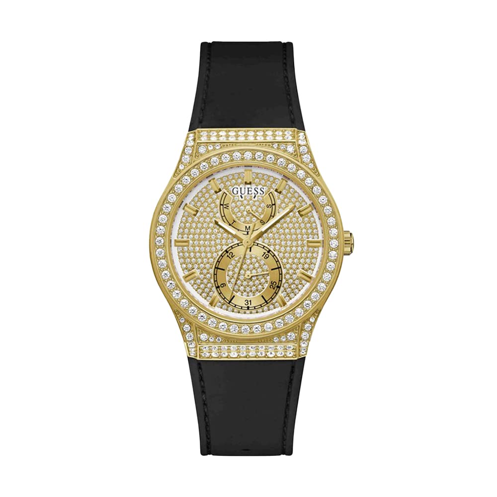 GUESS Silicone Analog Gold Dial Womens Watch-Gw0439L2, Band Color-Black (B0BLZC3J9Y) Amazon Price History, Amazon Price Tracker