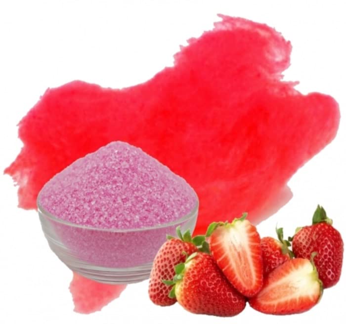 Gaumenshop® Zucker für Zuckerwatte und Zuckerwattemaschine (4x250 g + 50 Stäbe) mit Geschmack Apfel, Erdbeer, Heidelbeere, Vanille – Bild 5