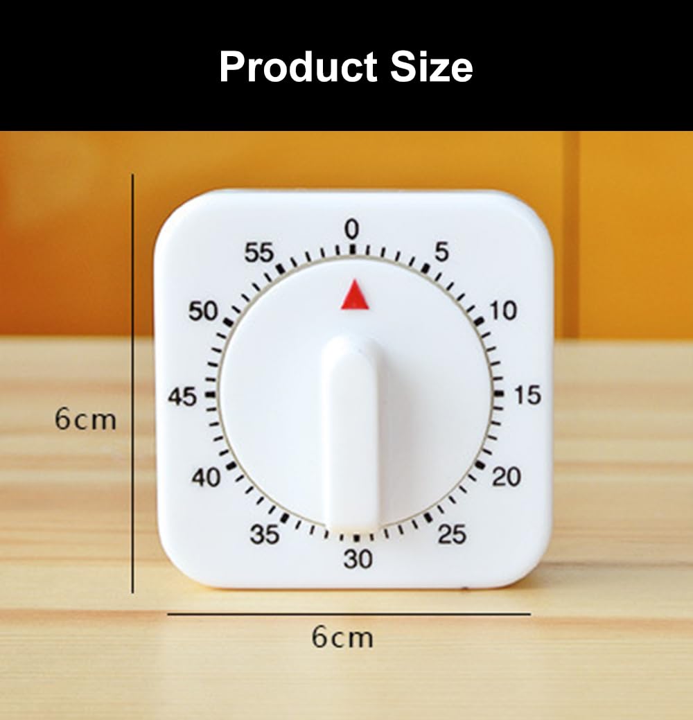 Korttijdmeter, mechanische eierwekker, 60 minuten countdown-timer met luid alarm voor leren, keuken, bakken, sport, kantoor, praktische countdown keukenwekker, 2 stuks