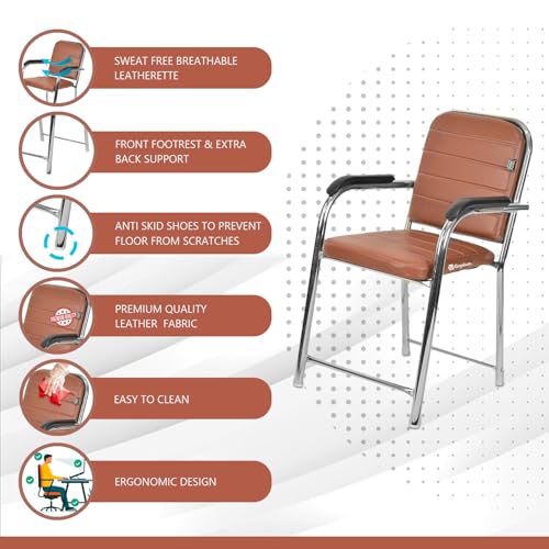 Image of Chair Offers a Professional Appearance in Any Office Setting Such as a Reception Area, in Front of a Desk (3, Tan, Standard)
