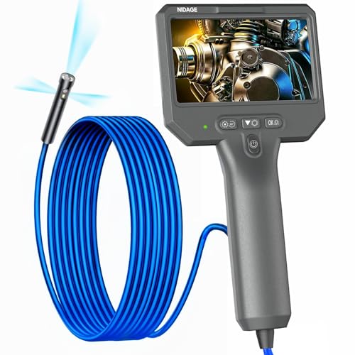 Image of Triple Lens Borescope 1920P HD Endoscope Camera with Light, 4.3 inch IPS Screen IP67 Waterproof Snake Inspection Camera Industrial Bore Scope Cam for Auto Mechanic Plumbing Tools Gift for Man