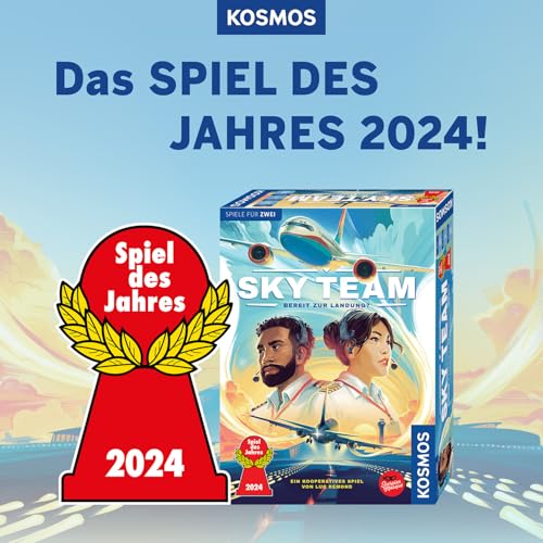 Kosmos 684044 Sky Team - Bereit zur Landung? Spiel des Jahres 2024, kooperatives Spiel für 2 Personen ab 10 Jahre, Strategiespiel, Brettspiel, Gesellschaftsspiel