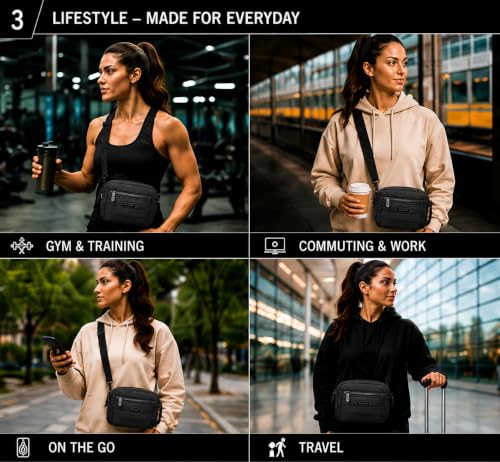Image of Reebok Womens Crossbody Bags - Lightweight Sling Cell Phone Purse, Quilted Small Crossbody Bags Women