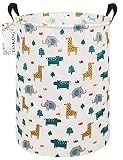 FANKANG Storage Basket, Nursery Hamper Canvas Laundry Basket Foldable with Waterproof PE Coating Lar