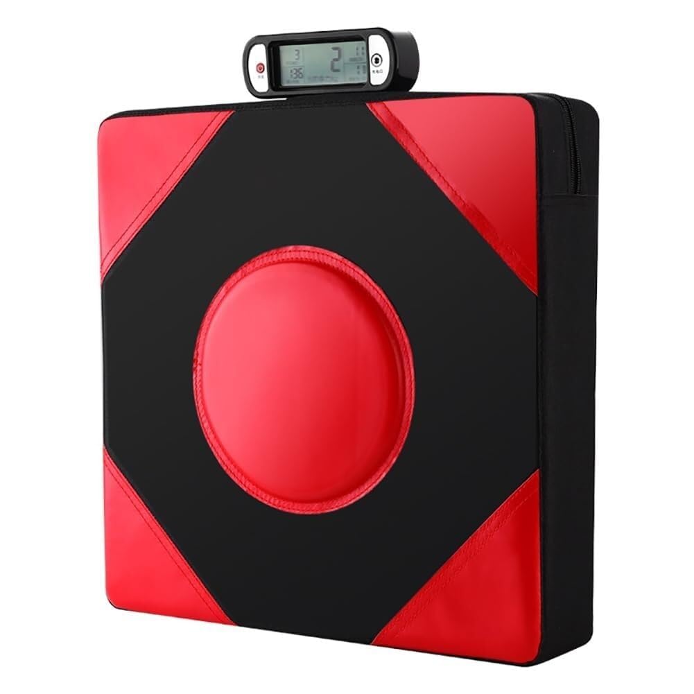 ZGHQHCDRH Led Boxing Force Testing Machine,Wall Mounted Boxing Machine,Adjustable Height, Boxing Training Equipment,Wall Punch Pad Boxing Punching Bag Machine, For Athletes And Beginners(Square-Red)