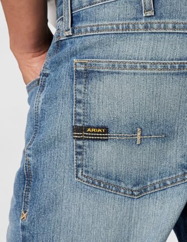 Image of Ariat Mens Rebar M5 Straight Durastretch Washed Twill Dungaree Straight Leg Pant