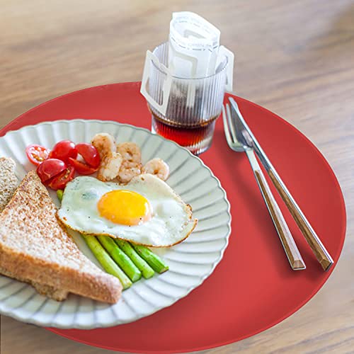 KooMall 12 10 8 Inch Multi-use Microwave Mat, Trivet, Pot Holders, Drying, Baking, Place Mat, Utensils Rest, Silicone Cover Pad for Hot Pot Pans Bowls Plates Dishes Kitchen Counter, Heat Resistant,Red