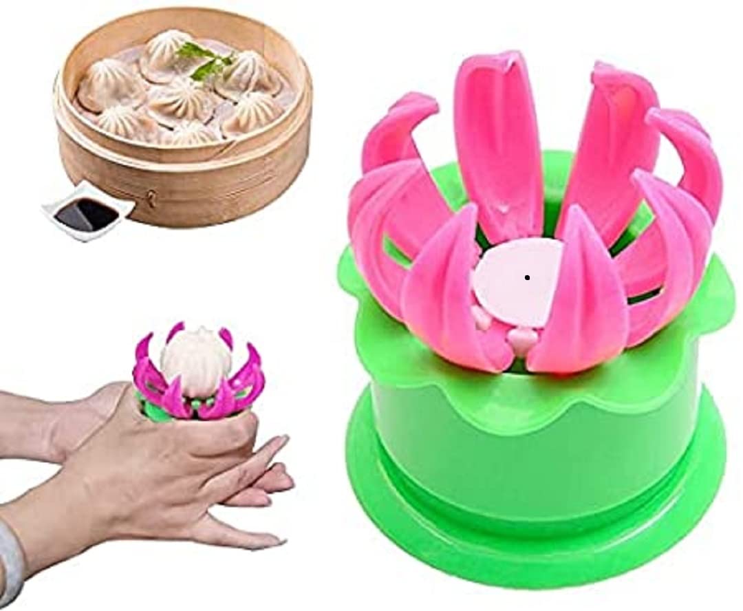 Plastic Momos Dumpling Maker Dough Press Mould Shapes Making Kit,Gujiya Gujia Karanji Momos Maker Mould Cutter Kitchen Tools (Peak Of 1)